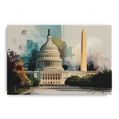 Washington Dc Architecture Front - Canvas Wall Art