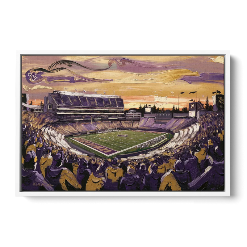 Washington Huskies Spirit Front - White Canvas Wall Art