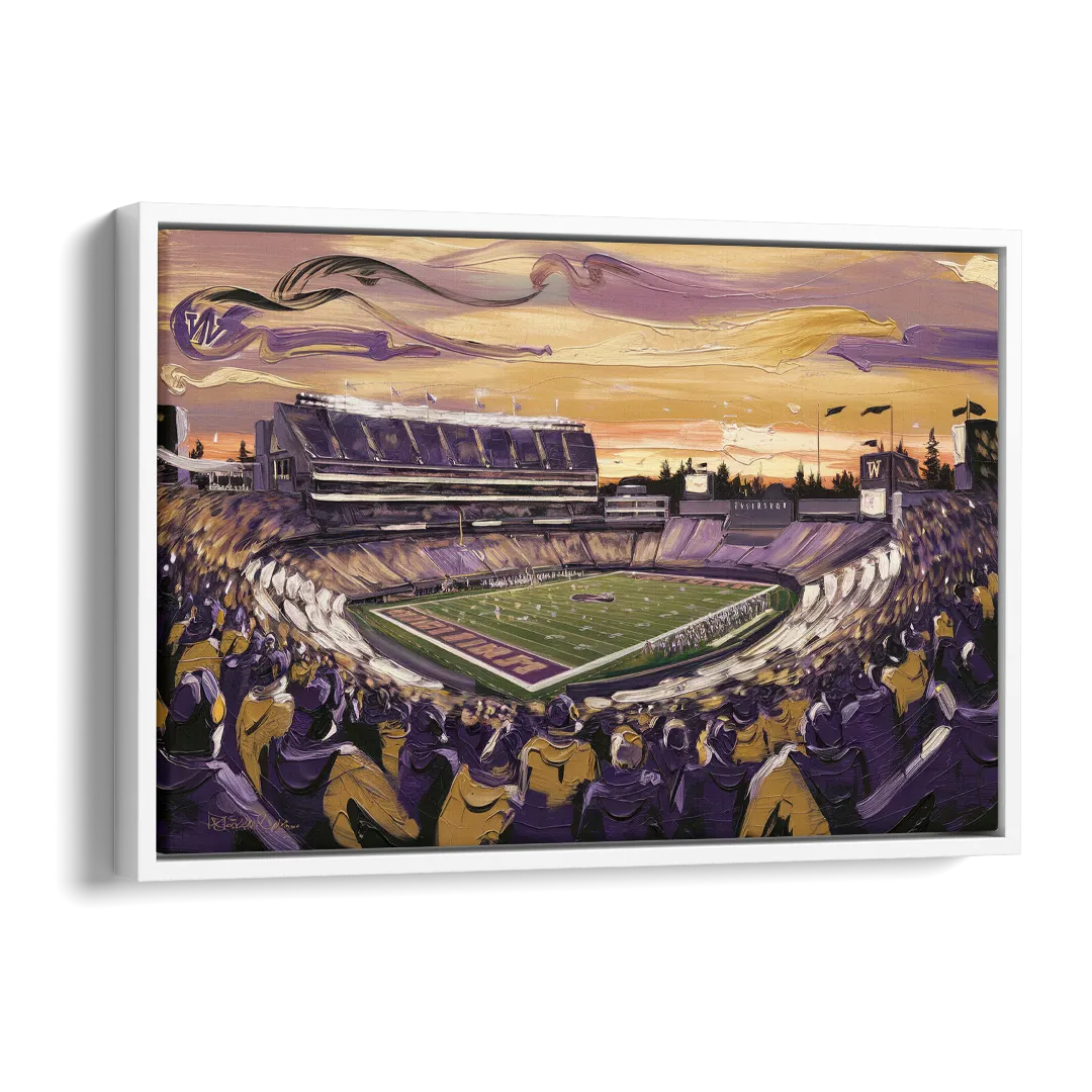 Washington Huskies Spirit Side - White Canvas Wall Art