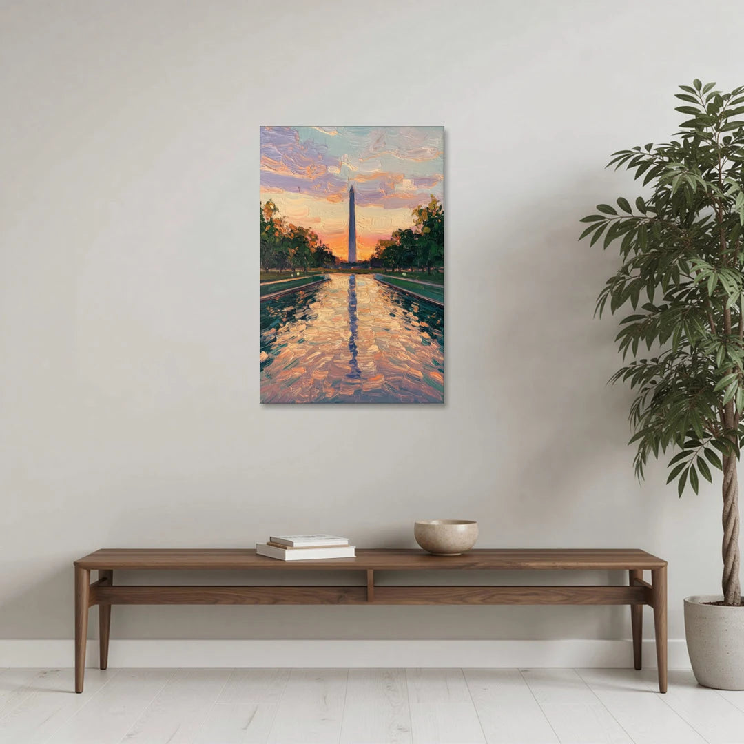 Washington Monument Reflection - Canvas Wall Art - Coffee Table - 24x36