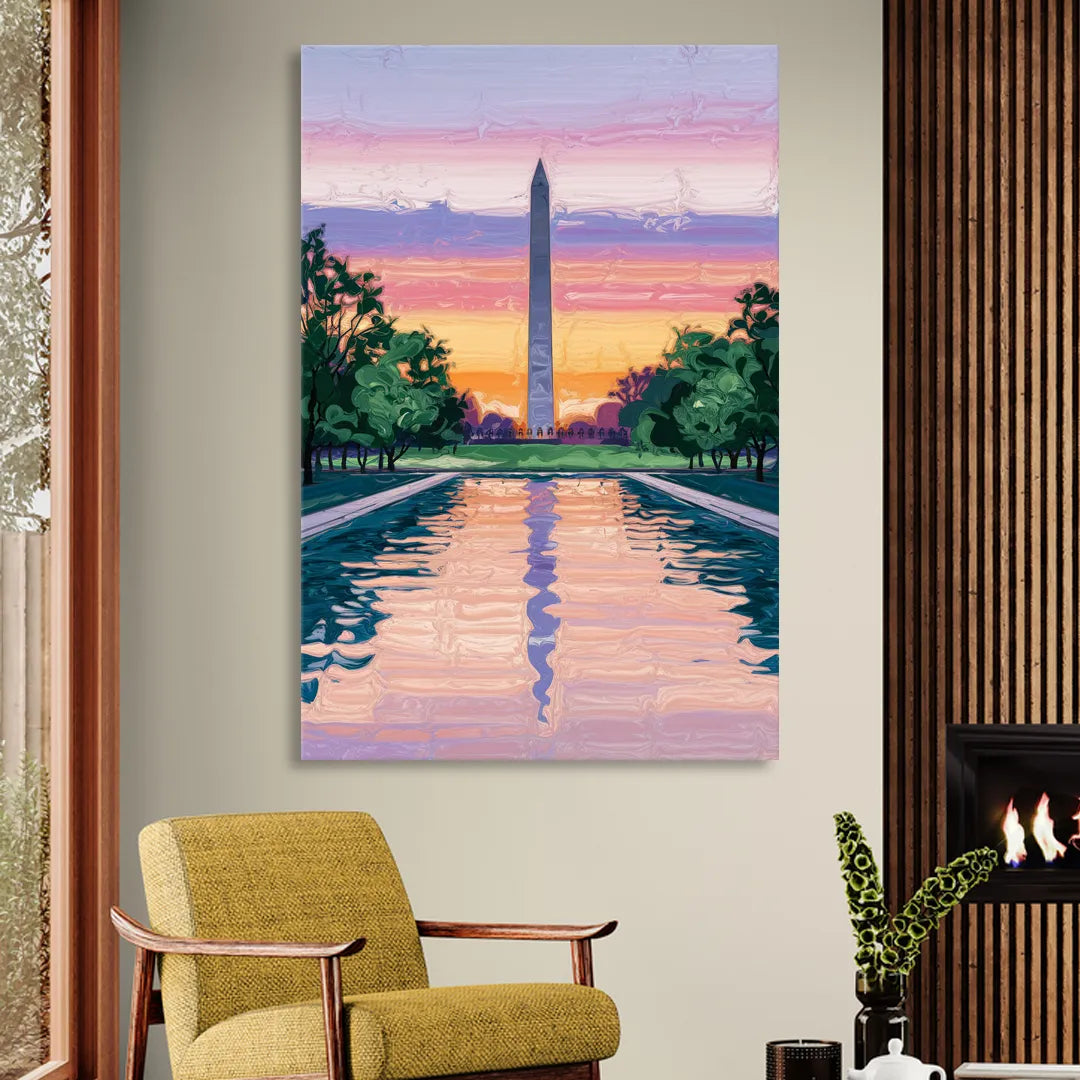 Washington Monument View Living Room - Canvas Wall Art