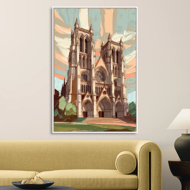 Washington National Cathedral Sitting Room - White Canvas Wall Art