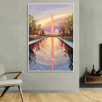 Washington National Mall Sitting Room - White Canvas Wall Art