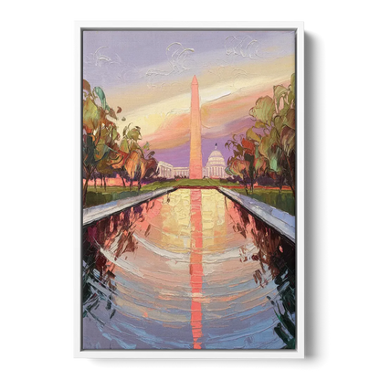 Washington National Mall Front - White Canvas Wall Art