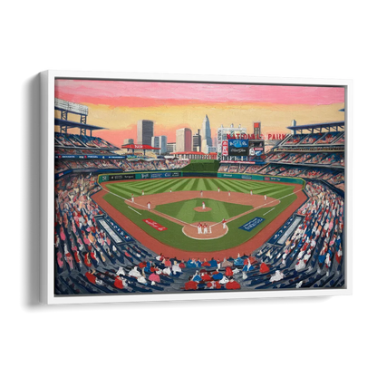 Washington Nationals Baseball Side - White Canvas Wall Art
