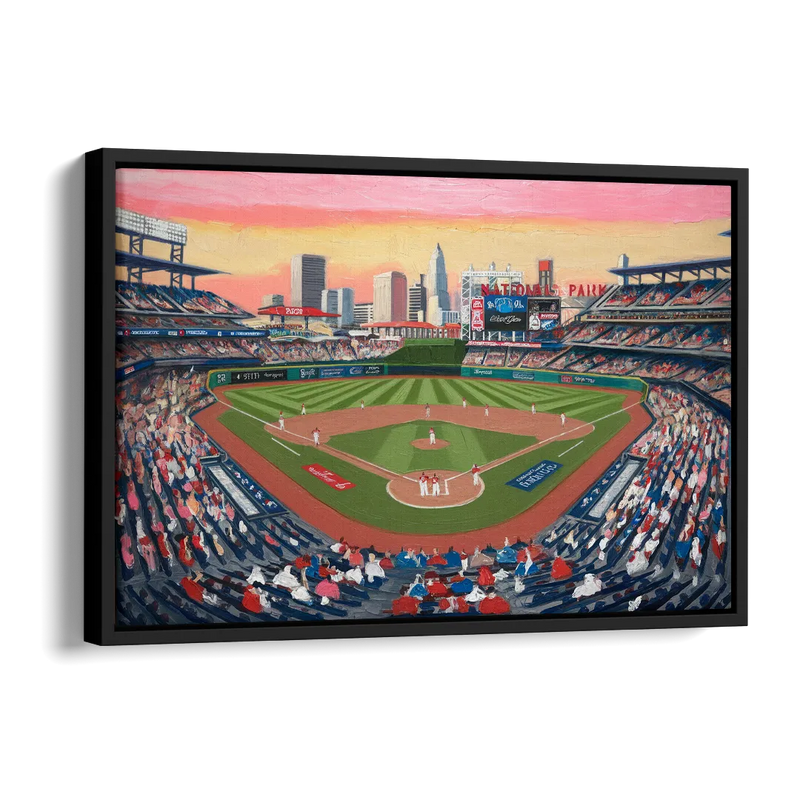 Washington Nationals Baseball Side - Black Canvas Wall Art