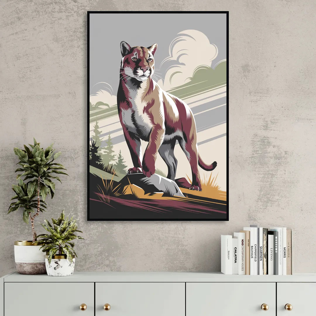 Washington State Cougars Pride Sitting Room - Black Canvas Wall Art