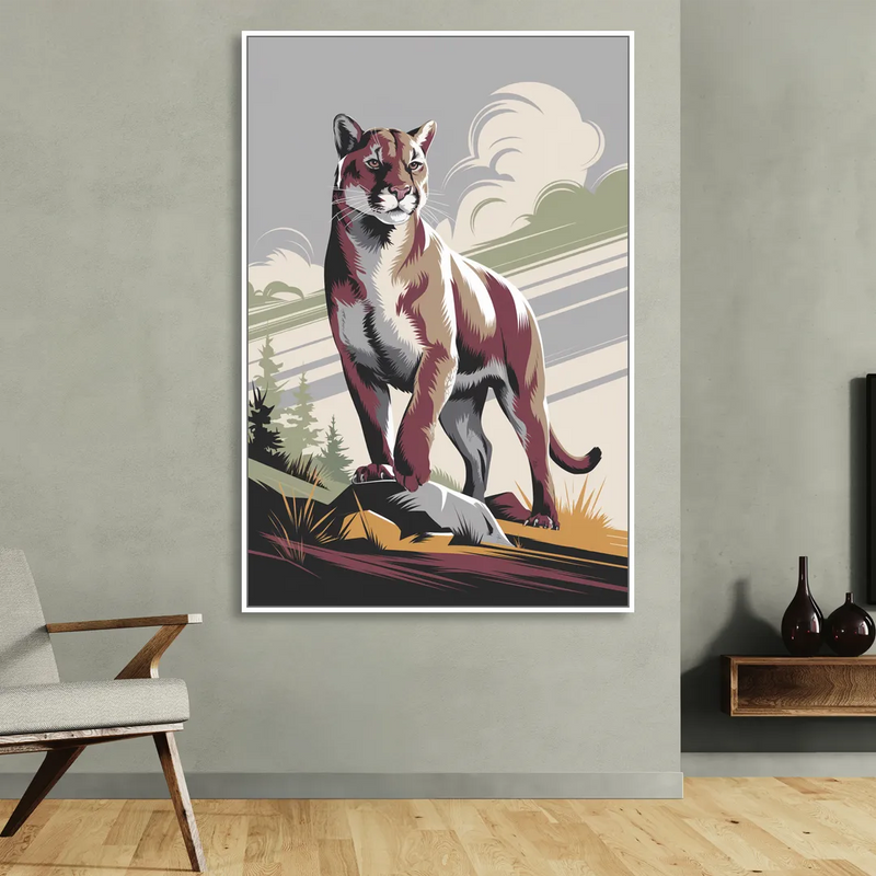Washington State Cougars Pride Living Room - White Canvas Wall Art