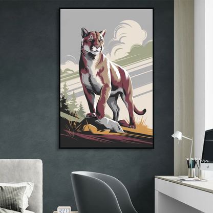 Washington State Cougars Pride Living Room - Black Canvas Wall Art