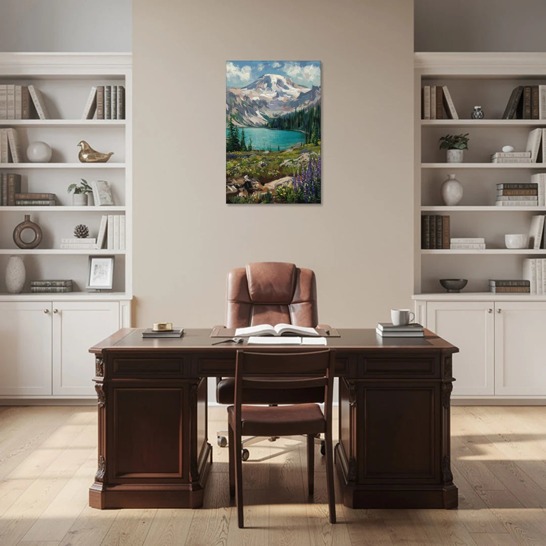 Washington State Mountain View - Canvas Wall Art - Office - 24x36