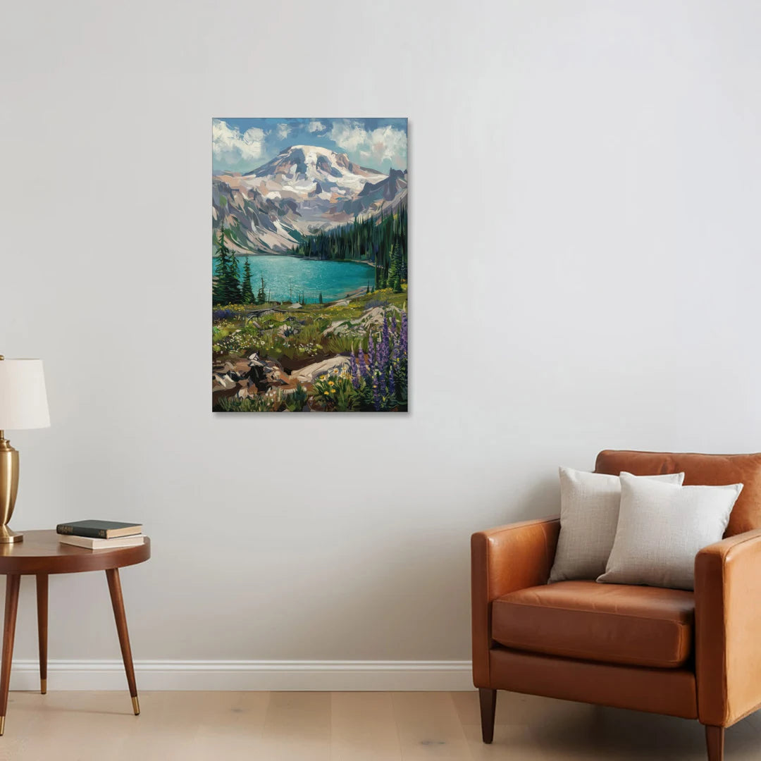 Washington State Mountain View - Canvas Wall Art - Sofa - 24x36