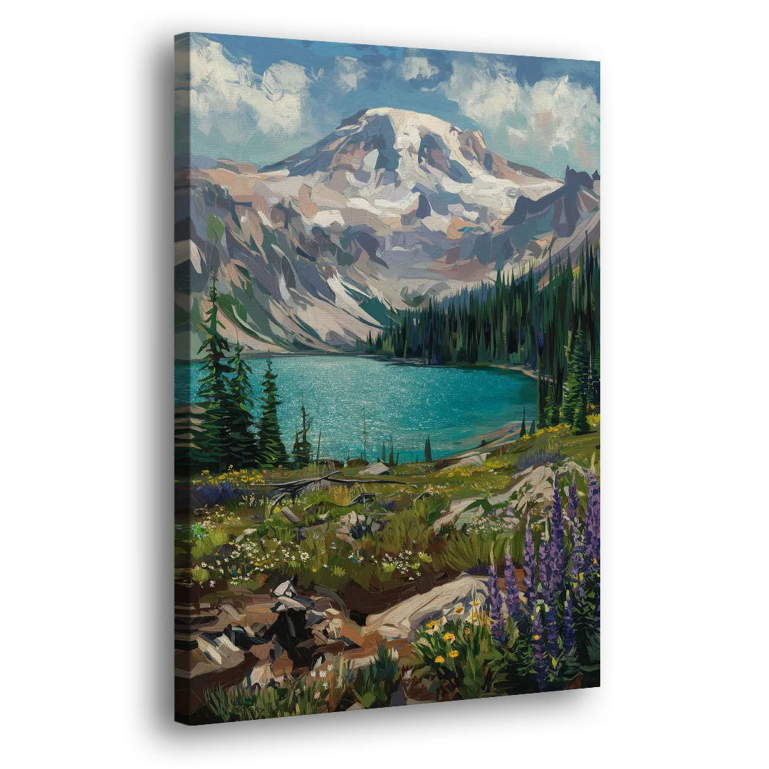 Washington State Mountain View Side - Canvas Wall Art