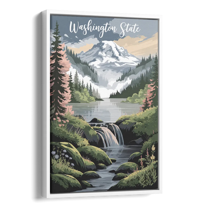 Washington State Nature Scenes Side - White Canvas Wall Art