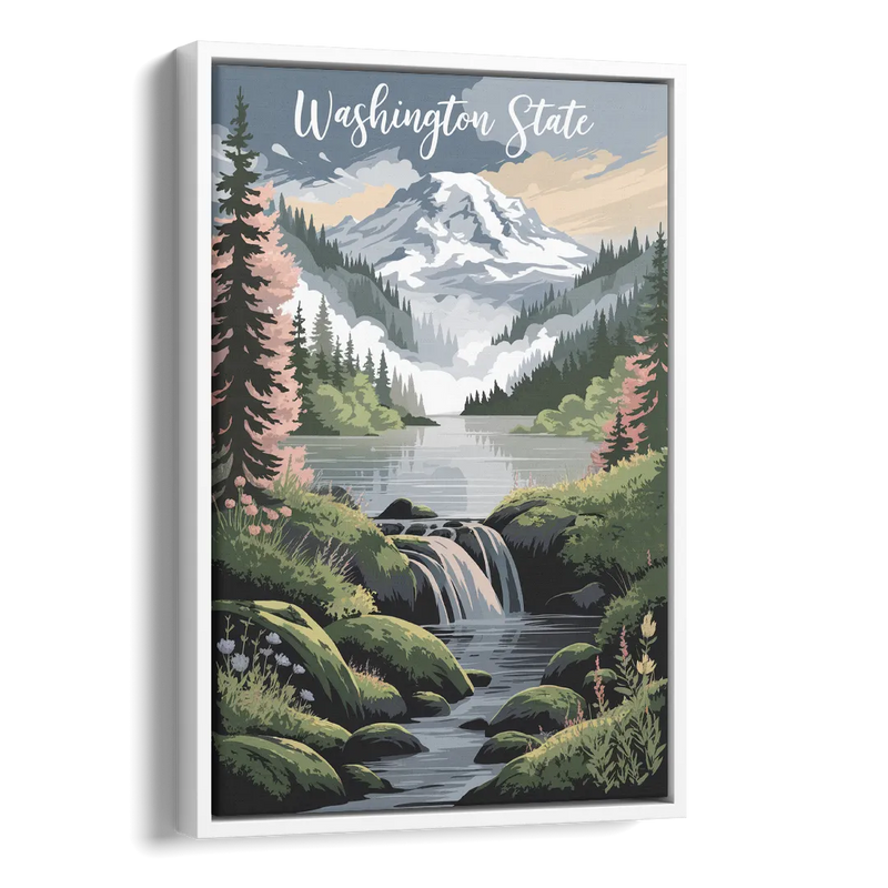 Washington State Nature Scenes Side - White Canvas Wall Art