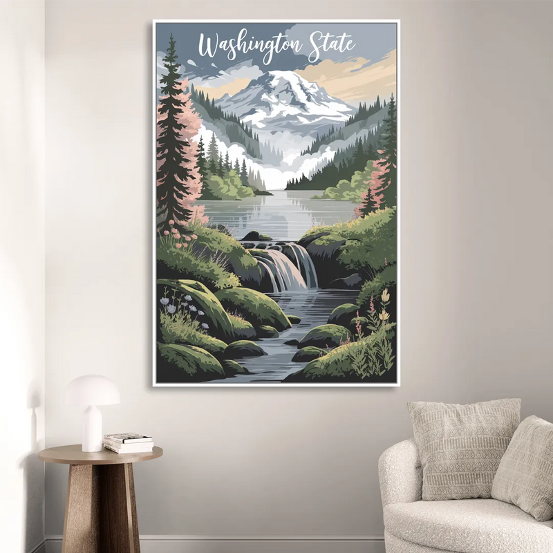 Washington State Nature Scenes Sitting Room - White Canvas Wall Art