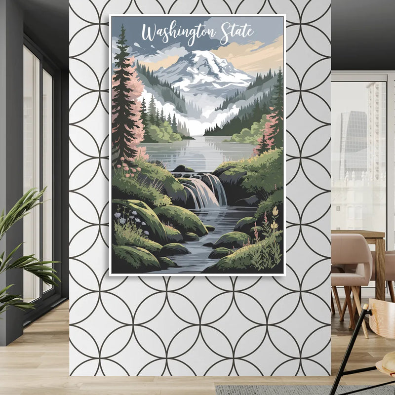 Washington State Nature Scenes Living Room - White Canvas Wall Art