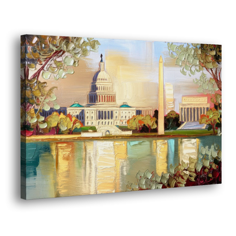 Washington Sunny Cityscapes - Canvas Wall Art - Side