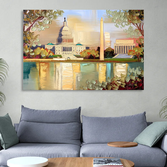 Washington Sunny Cityscapes Living Room - Canvas Wall Art