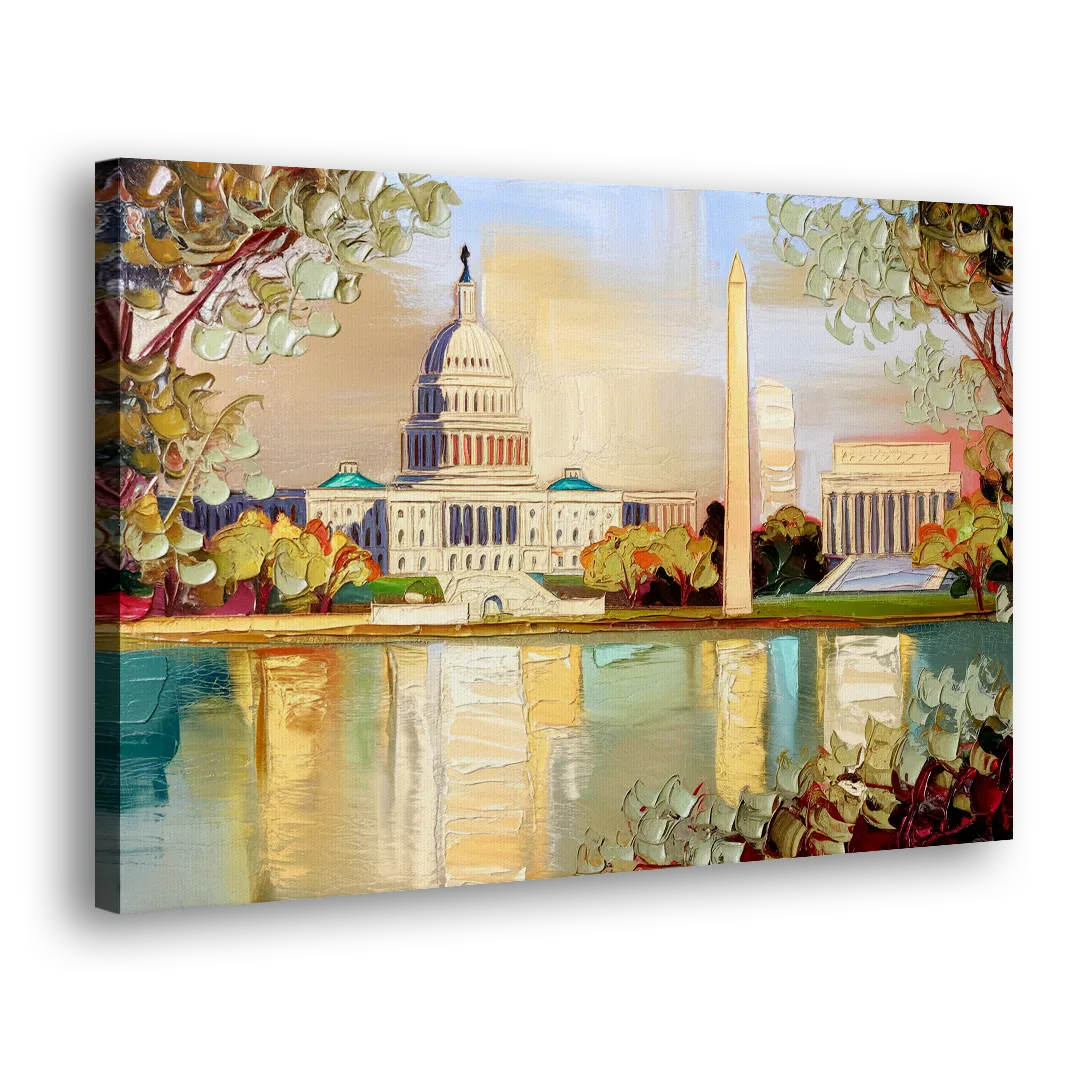 Washington Sunny Cityscapes Side - Canvas Wall Art