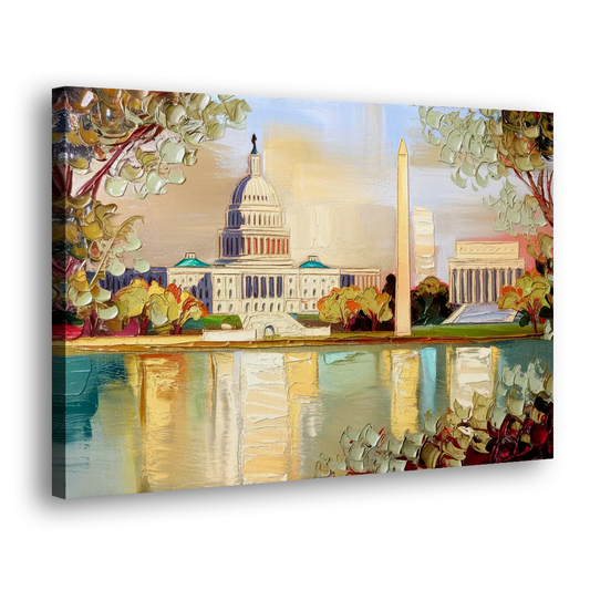 Washington Sunny Cityscapes Side - Canvas Wall Art