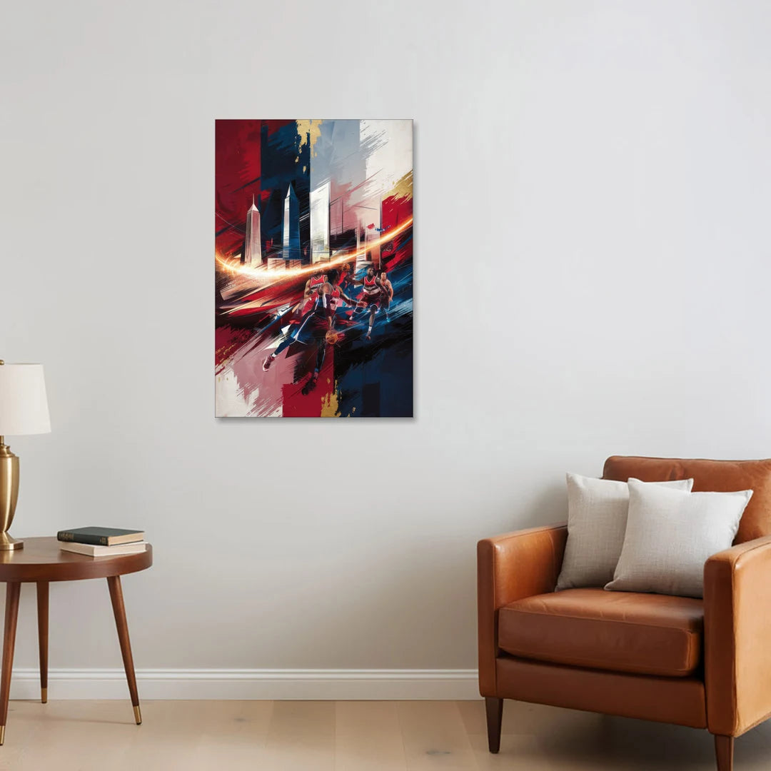 Washington Wizards Basketball - Canvas Wall Art - Sofa - 24x36