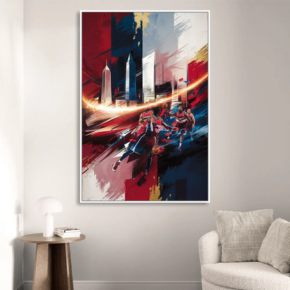 Washington Wizards Basketball Living Room - White Canvas Wall Art