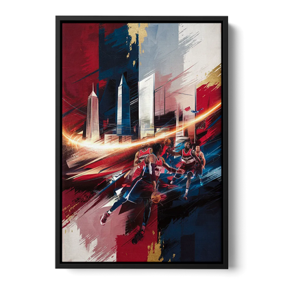 Washington Wizards Basketball Front - Black Canvas Wall Art