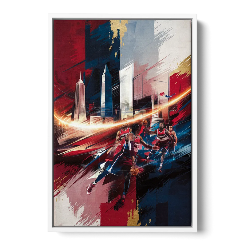 Washington Wizards Basketball Front - White Canvas Wall Art