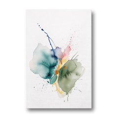 Watercolor Abstract Wall Art in Sage and Teal Pools - Canvas Wall Art - Front