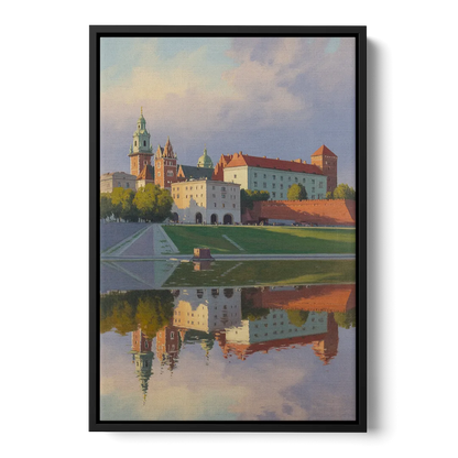 Wawel Castle Majesty Front - Black Canvas Wall Art