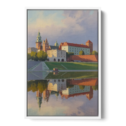 Wawel Castle Majesty Front - White Canvas Wall Art