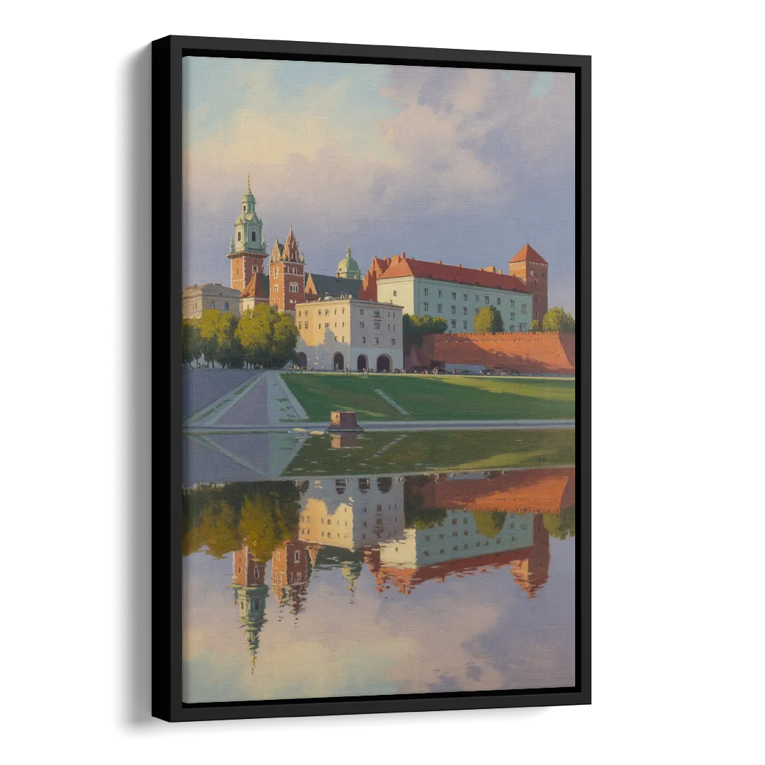 Wawel Castle Majesty Side - Black Canvas Wall Art
