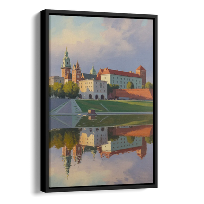 Wawel Castle Majesty Side - Black Canvas Wall Art