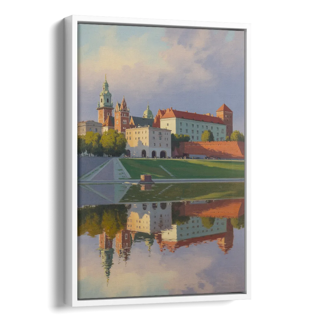 Wawel Castle Majesty Side - White Canvas Wall Art