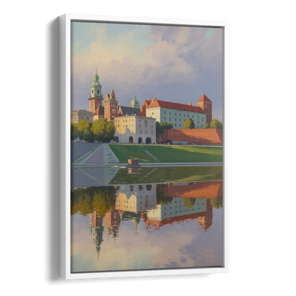Wawel Castle Majesty Side - White Canvas Wall Art