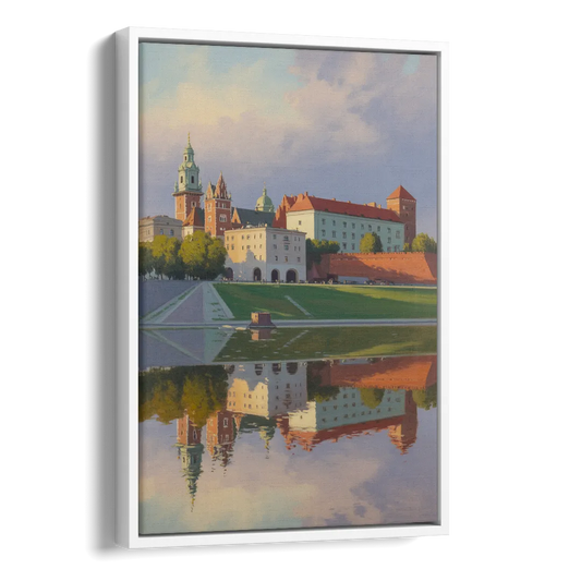 Wawel Castle Majesty Side - White Canvas Wall Art