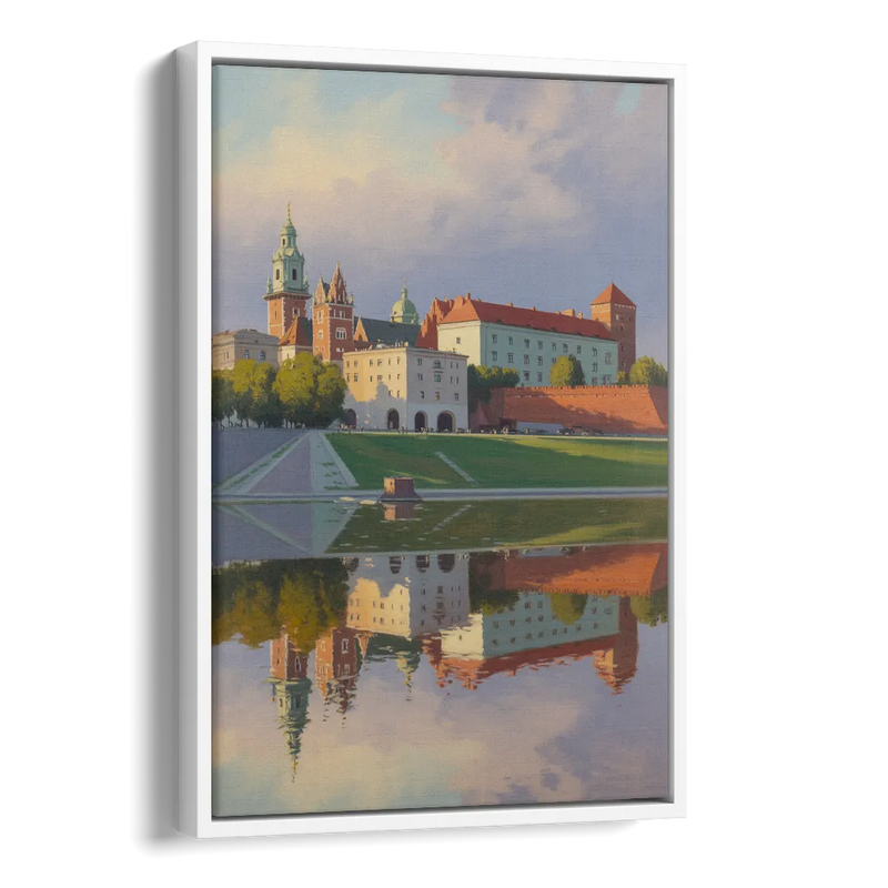 Wawel Castle Majesty Side - White Canvas Wall Art