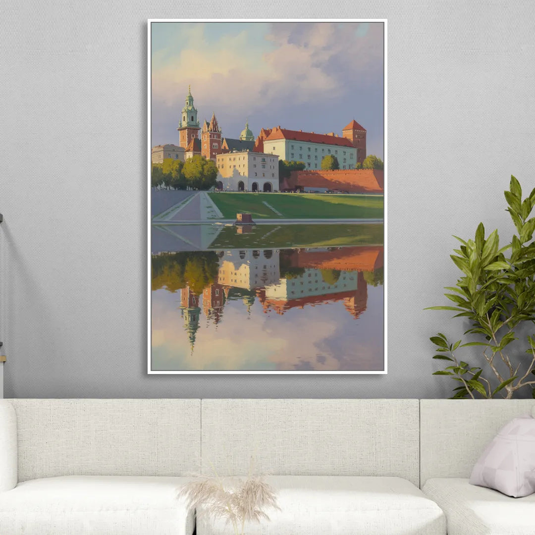 Wawel Castle Majesty Sitting Room - White Canvas Wall Art