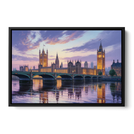 Westminster Glow - Black Framed Canvas Wall Art - Front