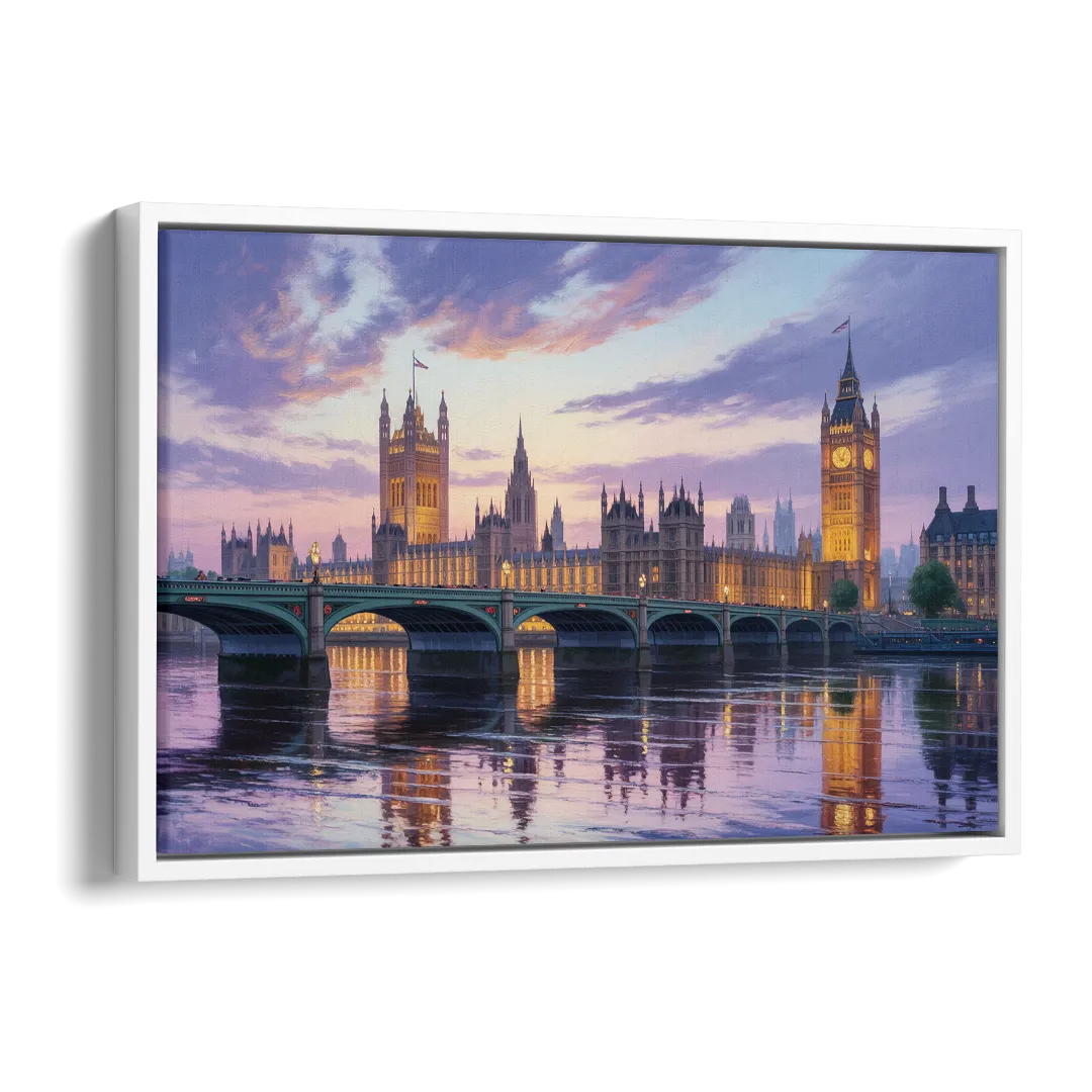 Westminster Glow Side - White Canvas Wall Art
