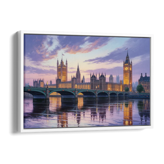 Westminster Glow Side - White Canvas Wall Art