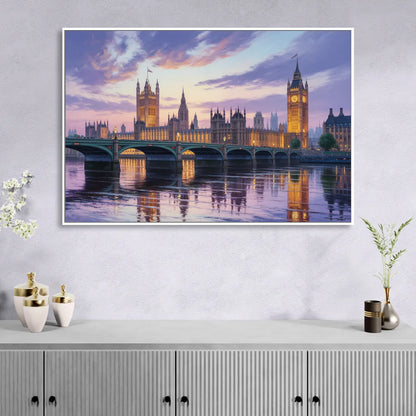 Westminster Glow Living Room - White Canvas Wall Art