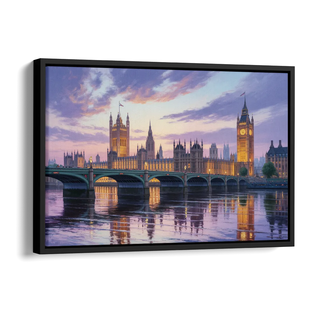 Westminster Glow Side - Black Canvas Wall Art