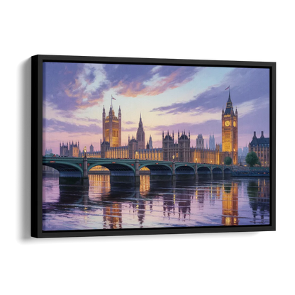 Westminster Glow Side - Black Canvas Wall Art