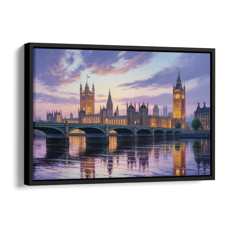 Westminster Glow Side - Black Canvas Wall Art