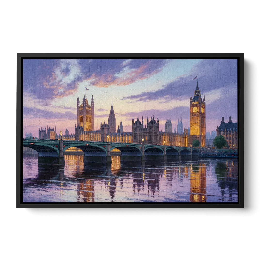 Westminster Glow Front - Black Canvas Wall Art