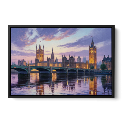 Westminster Glow Front - Black Canvas Wall Art