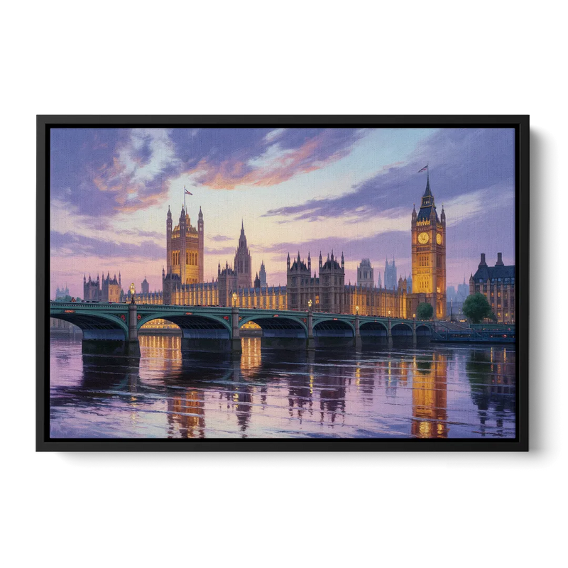 Westminster Glow Front - Black Canvas Wall Art