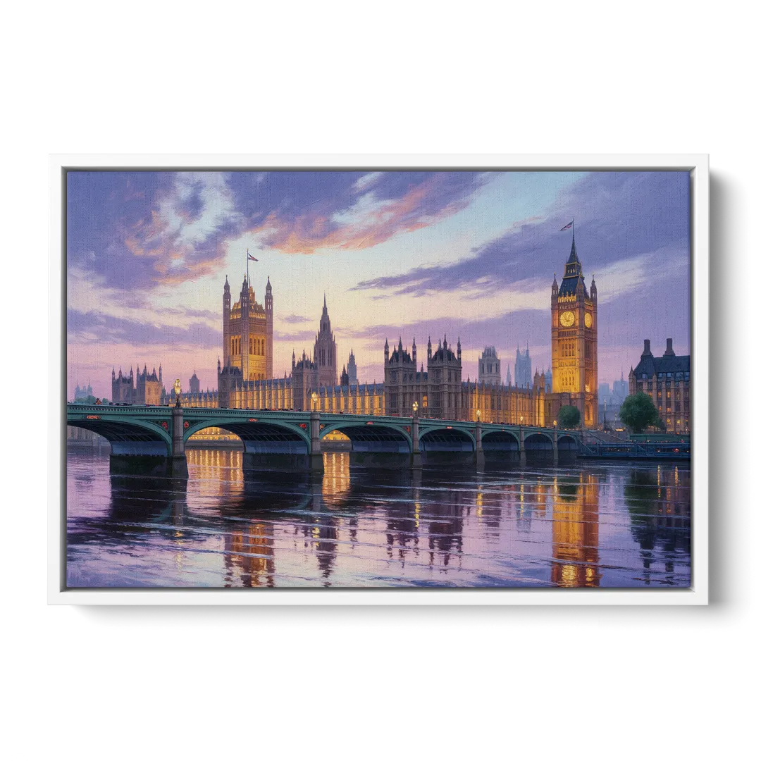 Westminster Glow Front - White Canvas Wall Art
