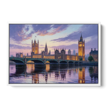 Westminster Glow Front - White Canvas Wall Art